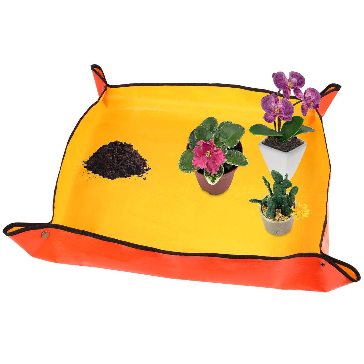 Azureblue 30x30 large repotting mat folded orange for portable mess control