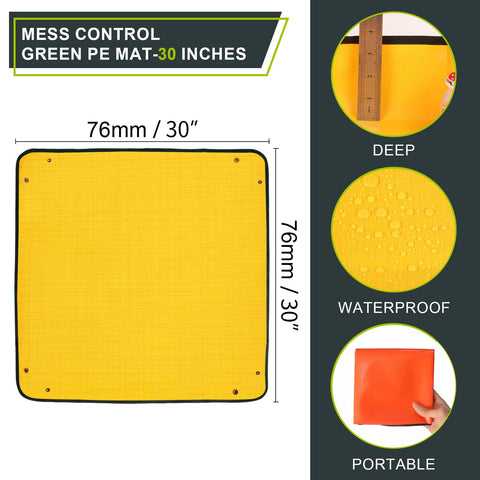 Azureblue 30x30 repotting mat with wall corners orange to contain soil