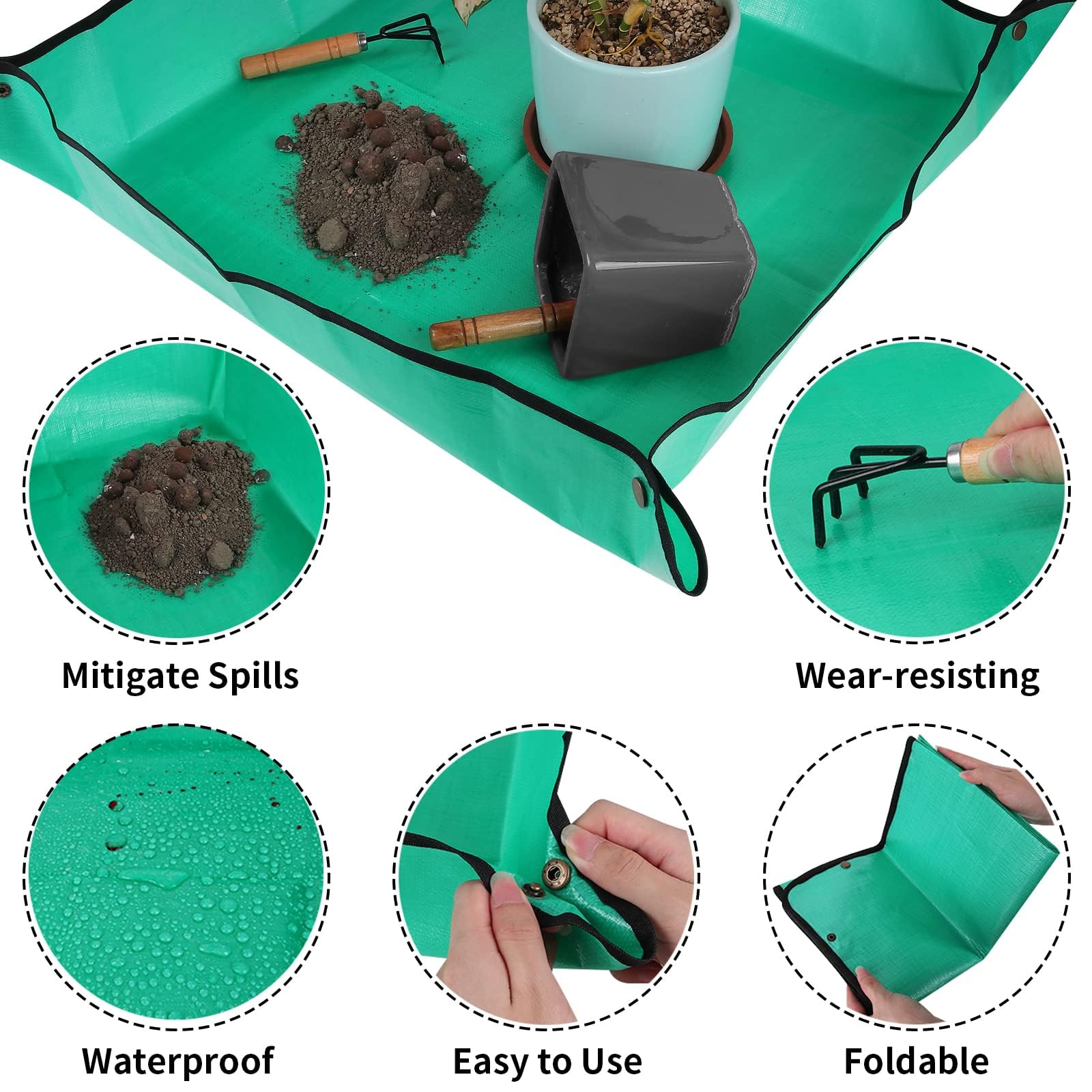 Azureblue thick PE fabric mat resists stains for durable reuse.