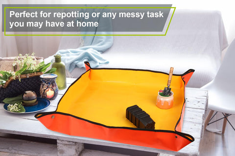 Azureblue repotting mat orange with durable surface for long use