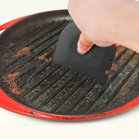 Azureblue griddle groove scraper side B addresses varied ridge gaps.