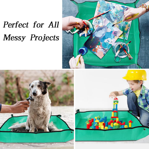 Azureblue multi-use gardening tray supports crafts and mess containment.