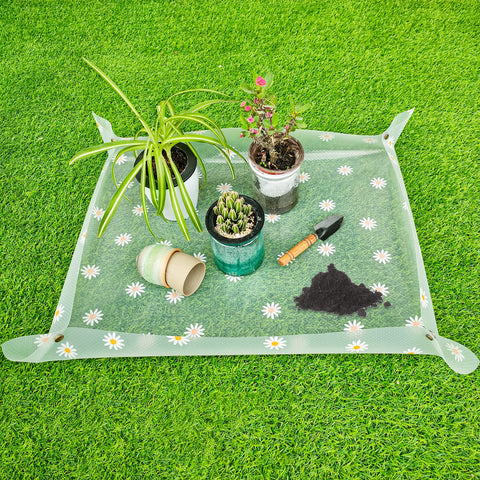 Azureblue repotting mat with clear surface, waterproof design for mess-free potting.