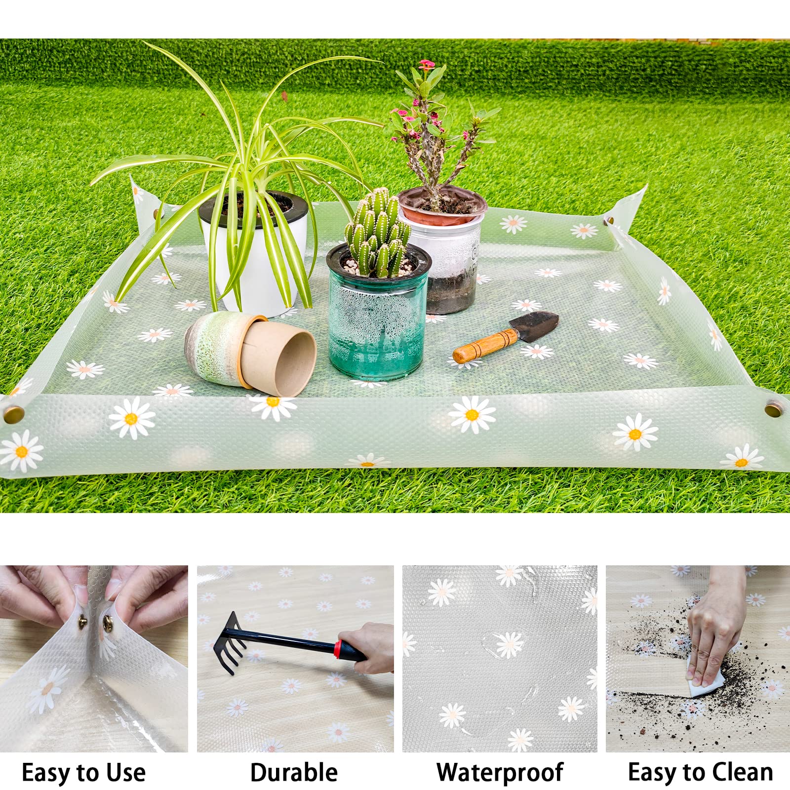 Azureblue under-pot buckles keep pots steady and prevent spills.
