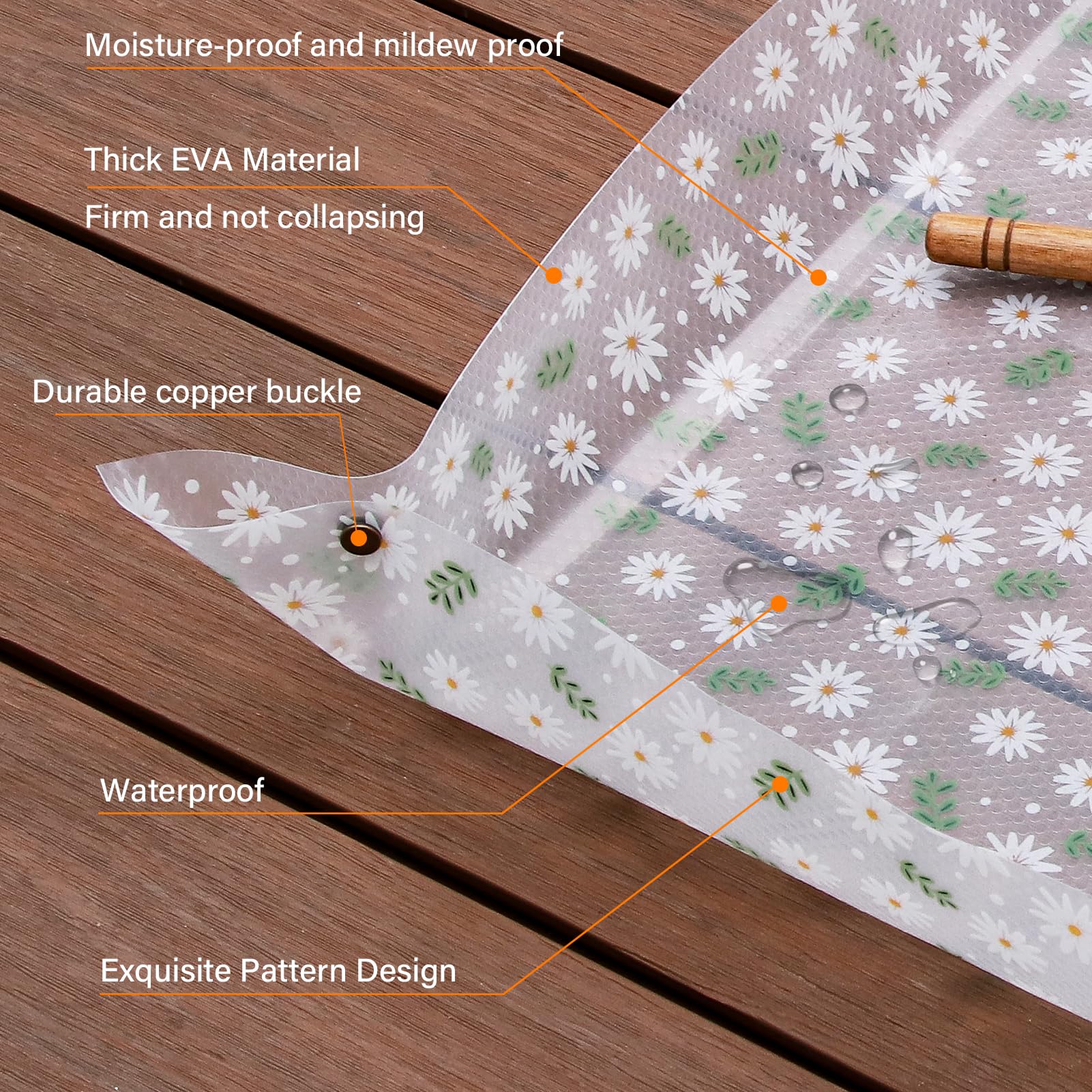 Azureblue waterproof EVA fabric mat protects surfaces during potting.