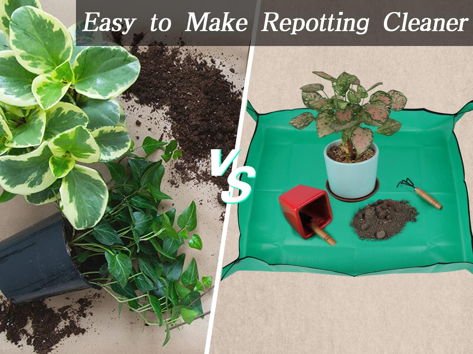 Azureblue waterproof indoor gardening tray protects floors from soil and water.