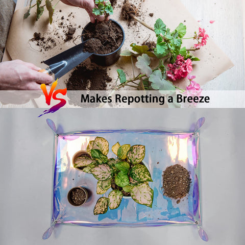 Azureblue waterproof potting tray protects floors from soil and water splashes.