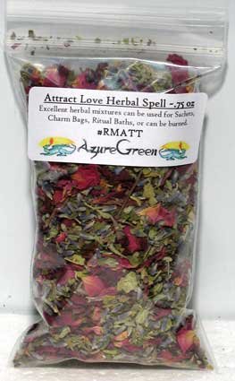 AzureGreen Attract Love herb mix bottle pour for romantic ambiance