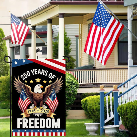 Azurtis patriotic eagle garden flag, ideal for seasonal display.