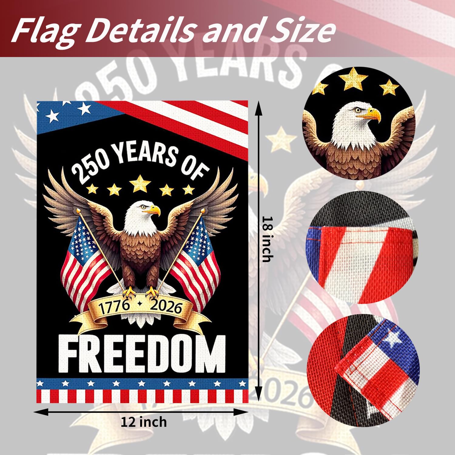 Azurtis premium burlap material flag, durable for outdoor and indoor use.