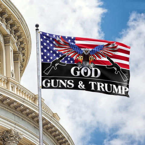 Azurtis vibrant color print Trump flag enhances visibility from afar.