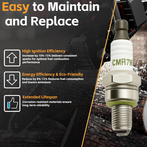 AZXX CMR7H spark plug compatible with Husqvarna, Redmax, Echo for versatile equipment