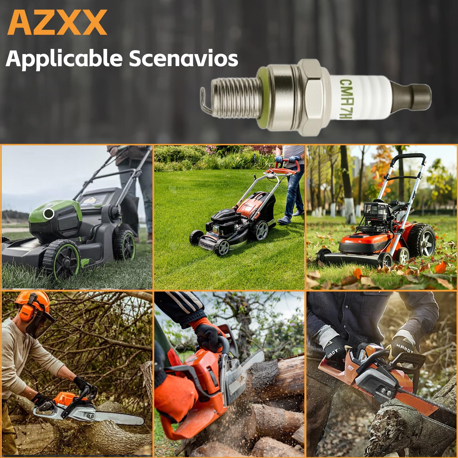 AZXX CMR7H spark plug with copper core and ceramic insulator for heat management