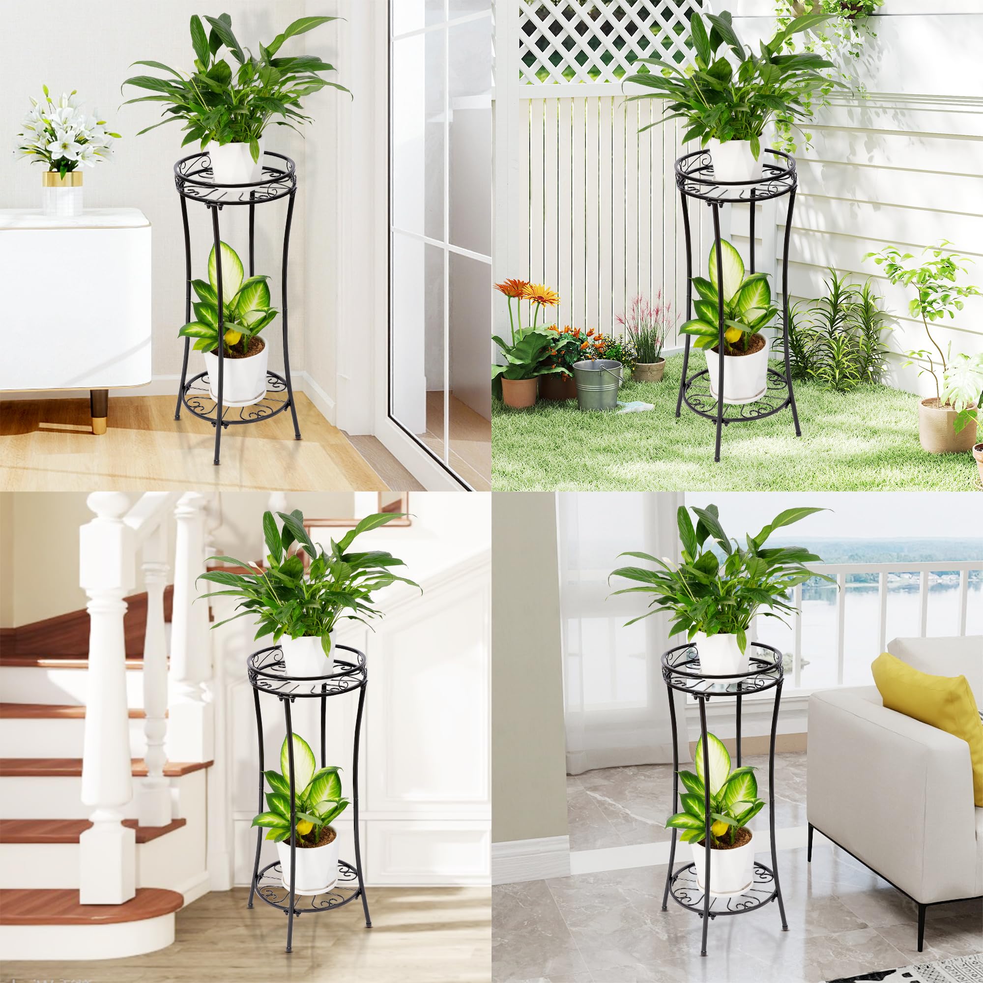 Azysow plant stand in outdoor indoor use showcases compact height for balconies.
