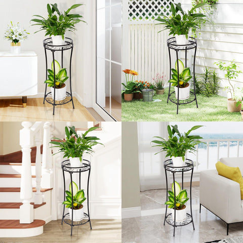 Azysow plant stand in outdoor indoor use showcases compact height for balconies.