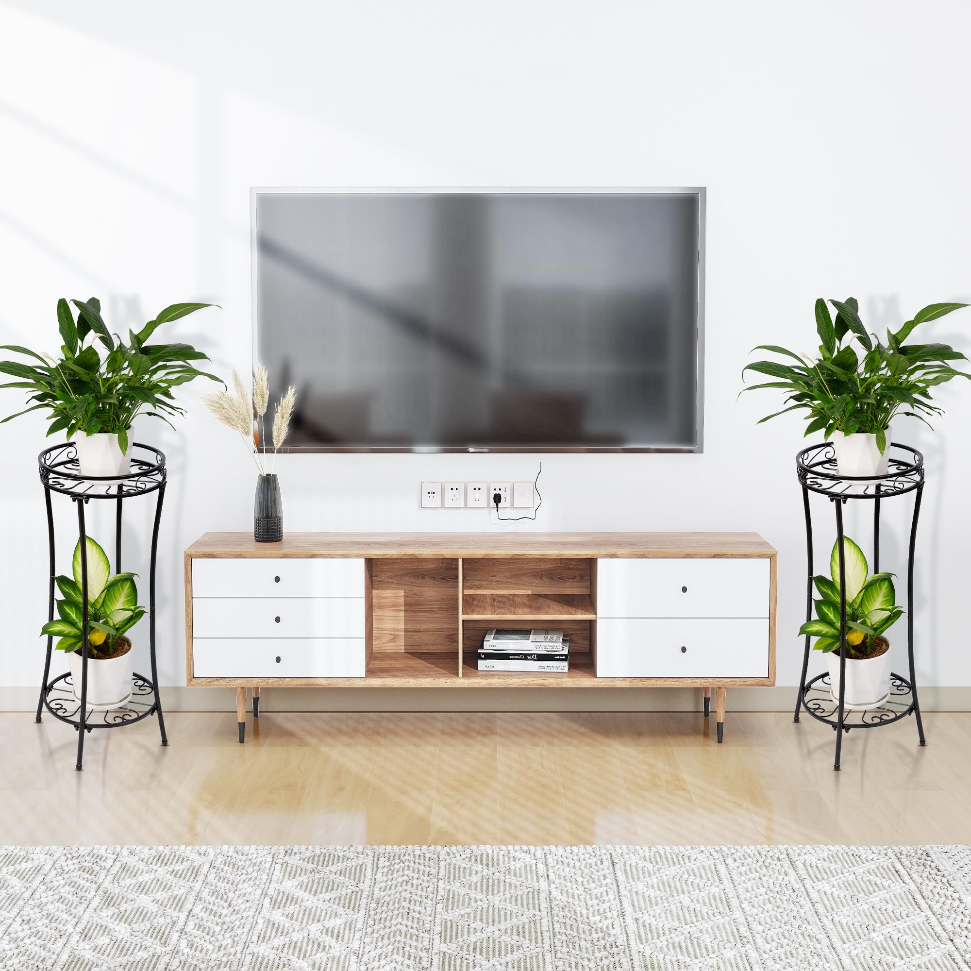 Azysow sturdy 4-leg design provides balanced stability for plants and decor.