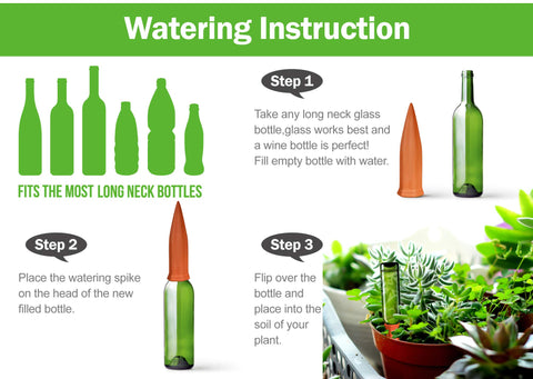 B SEPOR vacation-ready watering spike keeps plants hydrated.
