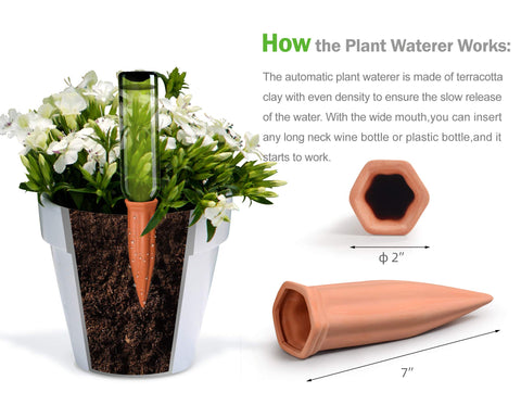 B SEPOR waterer setup with wine bottle for convenient refill.