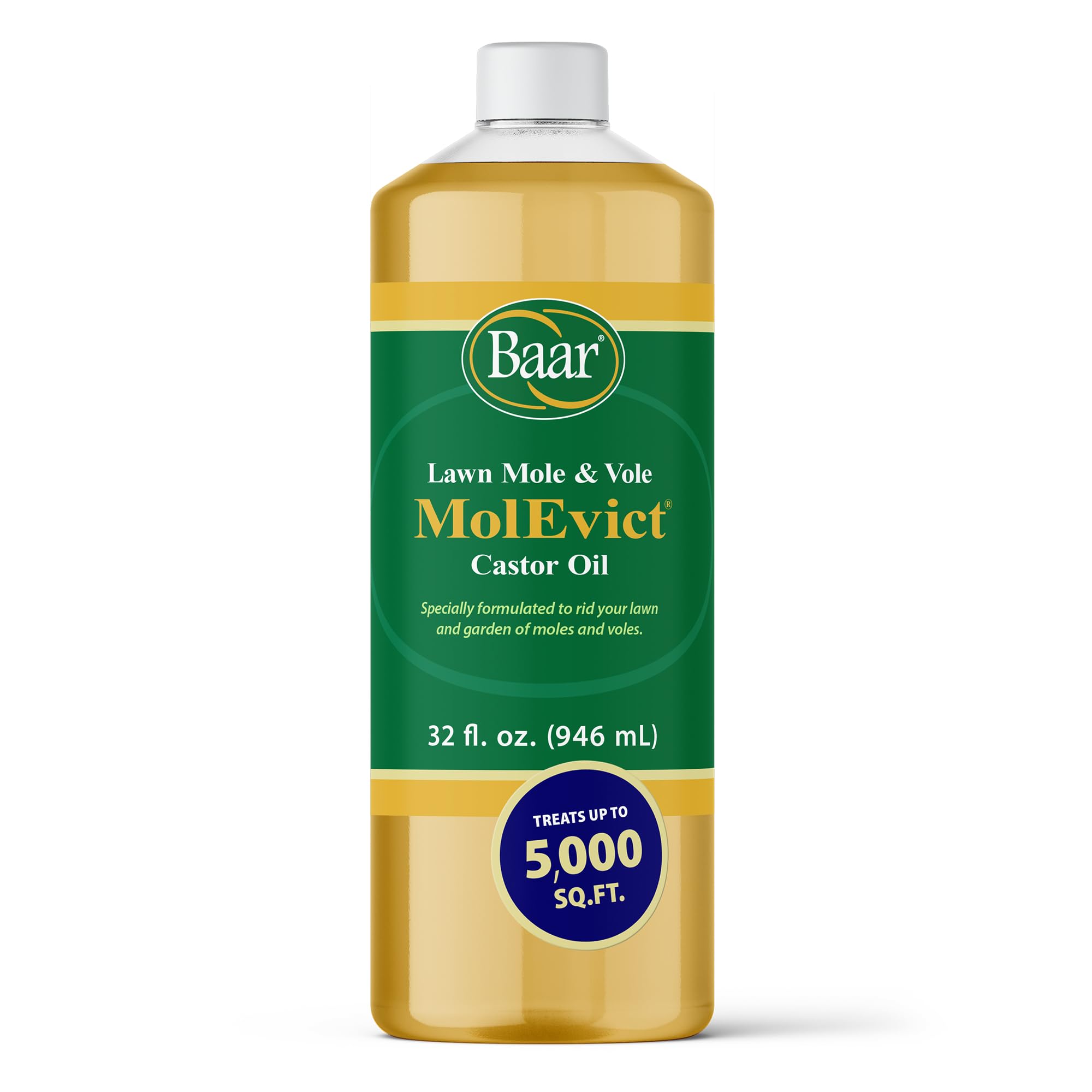 Baar MolEvict bottle with sprayer for fast mole and vole deterrence