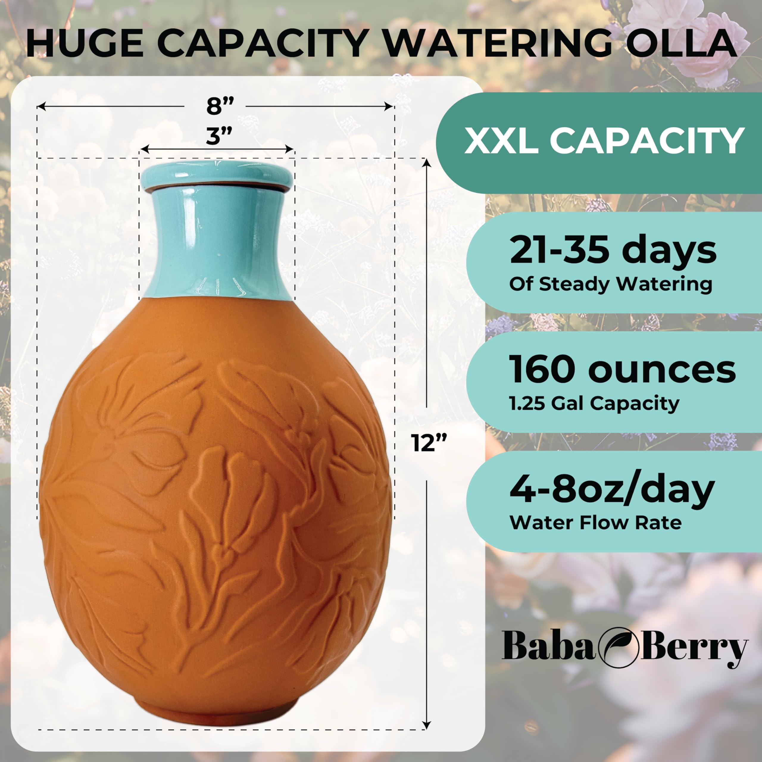 BabaBerry true olla irrigation system demonstrates underground watering beneath soil.