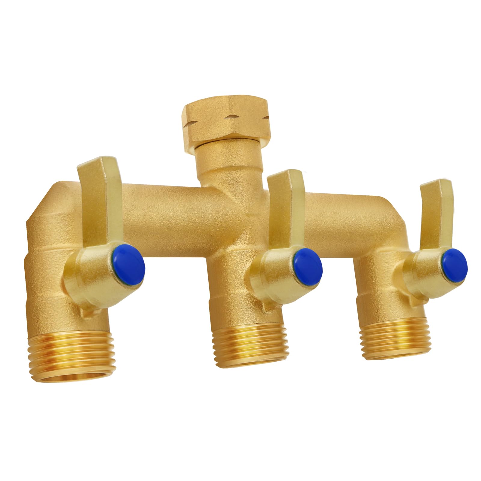 BACASIN brass garden hose splitter with three outlets for versatile outdoor watering