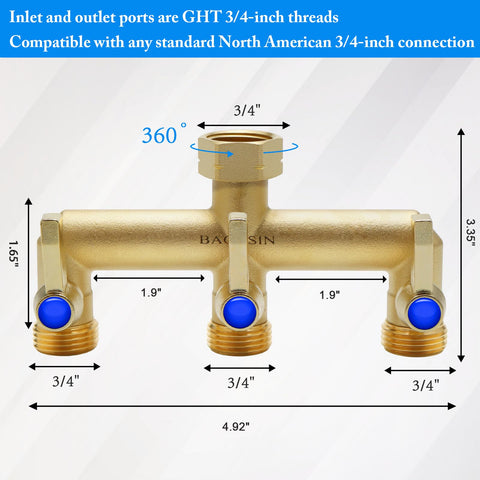 Standard GHT interfaces on BACASIN ensure universal faucet compatibility.
