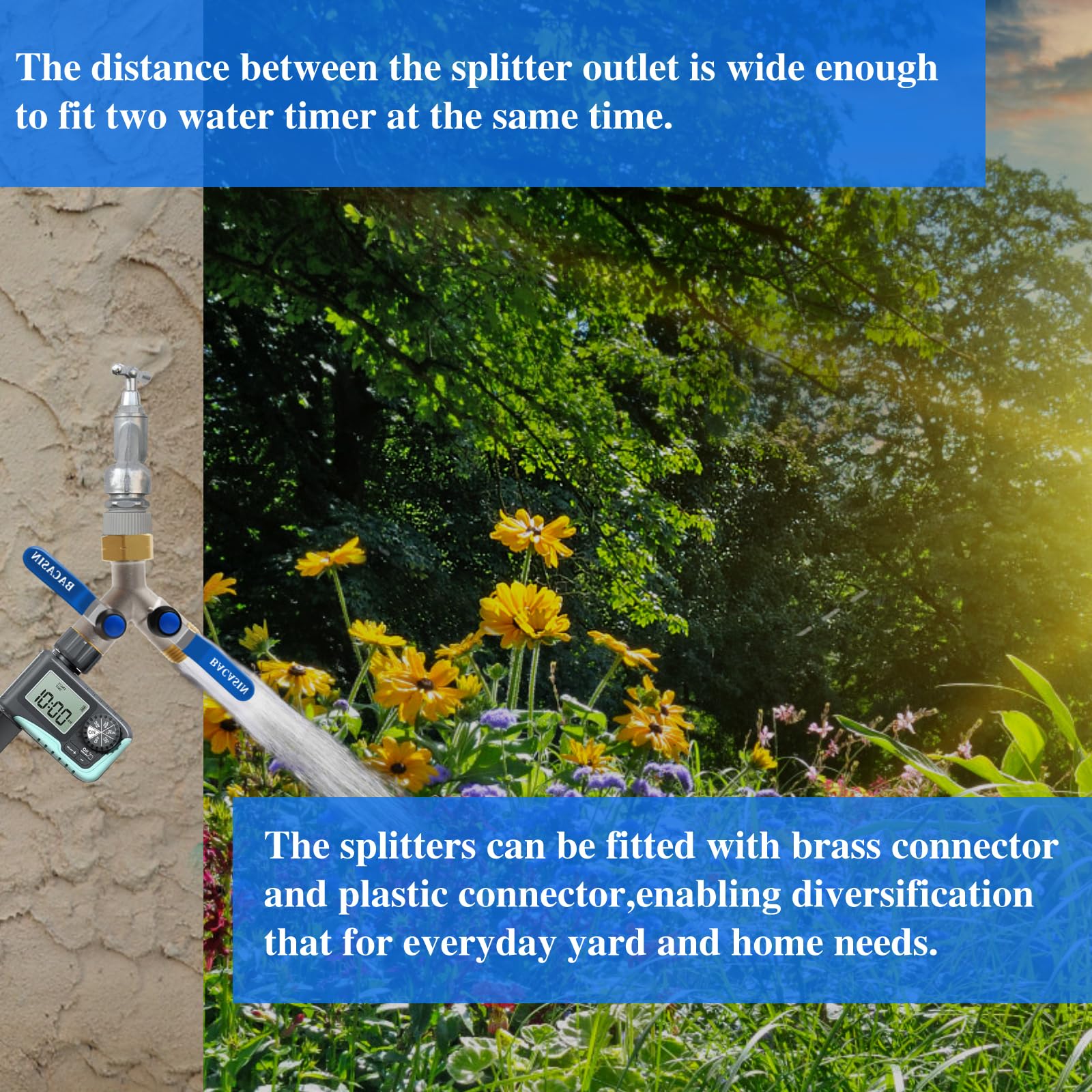 BACASIN standard 3/4 inch threads ensure compatibility with common fittings.