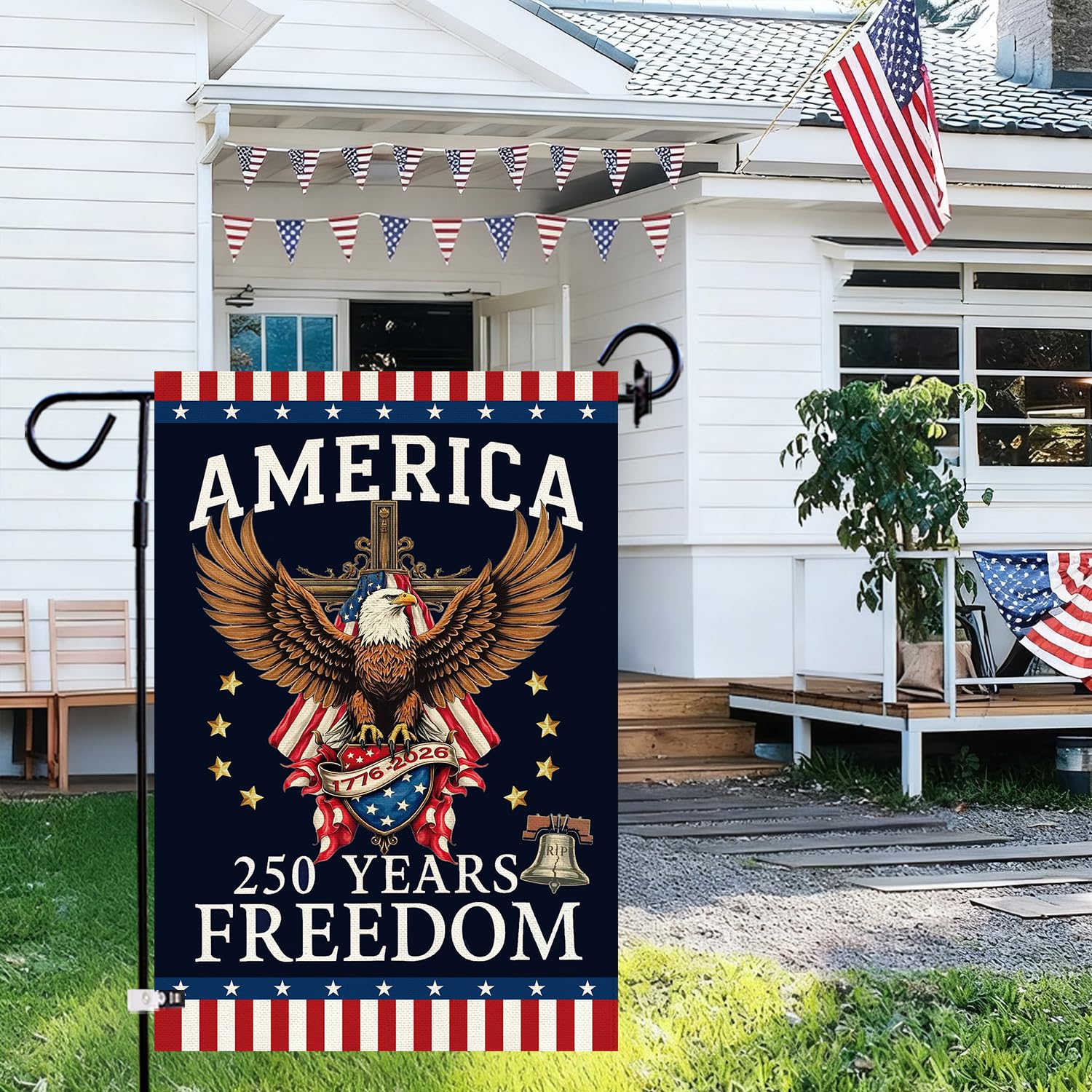 Baccessor 12x18-inch flag with sleeve top, ready for standard stands.