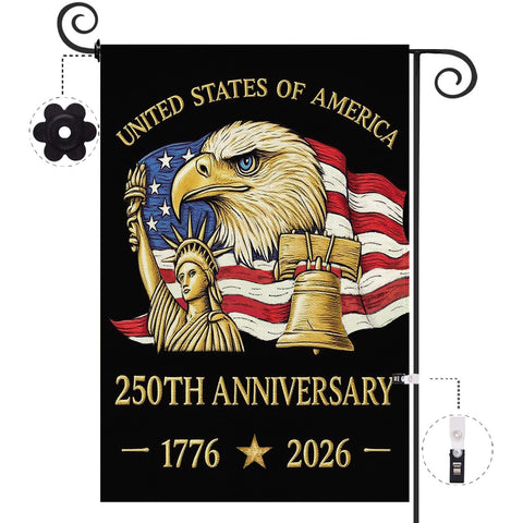 Baccessor 250 Years flag front view with patriotic design for outdoor display.