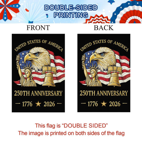 Baccessor 250 Years flag yard display suitable for lawn or garden.