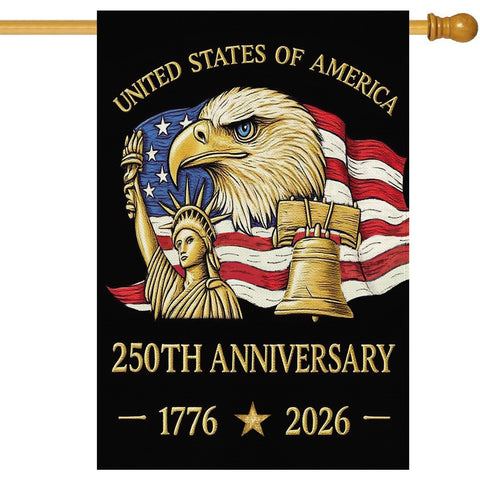 Baccessor 250 Years flag front view, durable outdoor display for patriotic home.