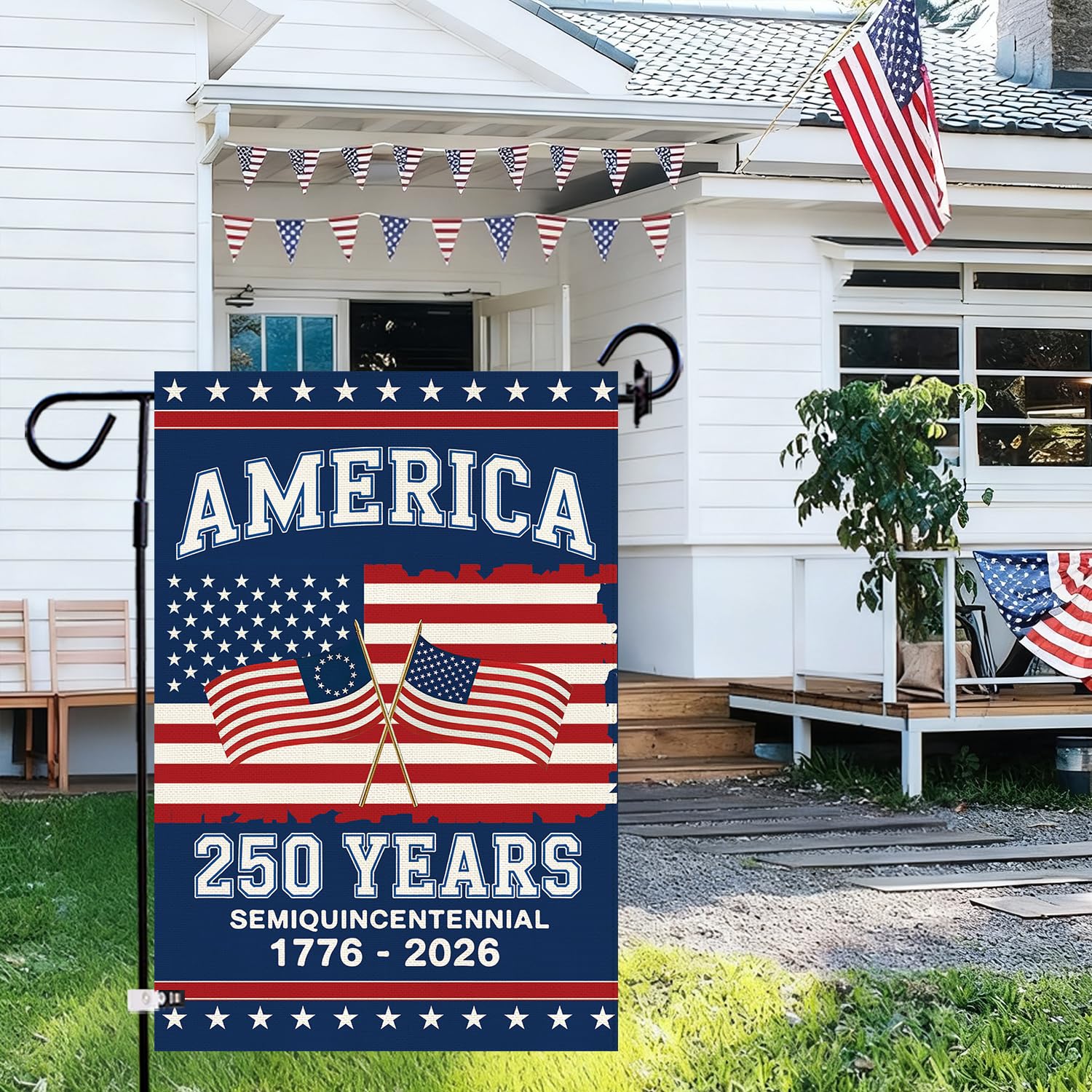 Baccessor 250th Anniversary flag sleeve top fits standard poles