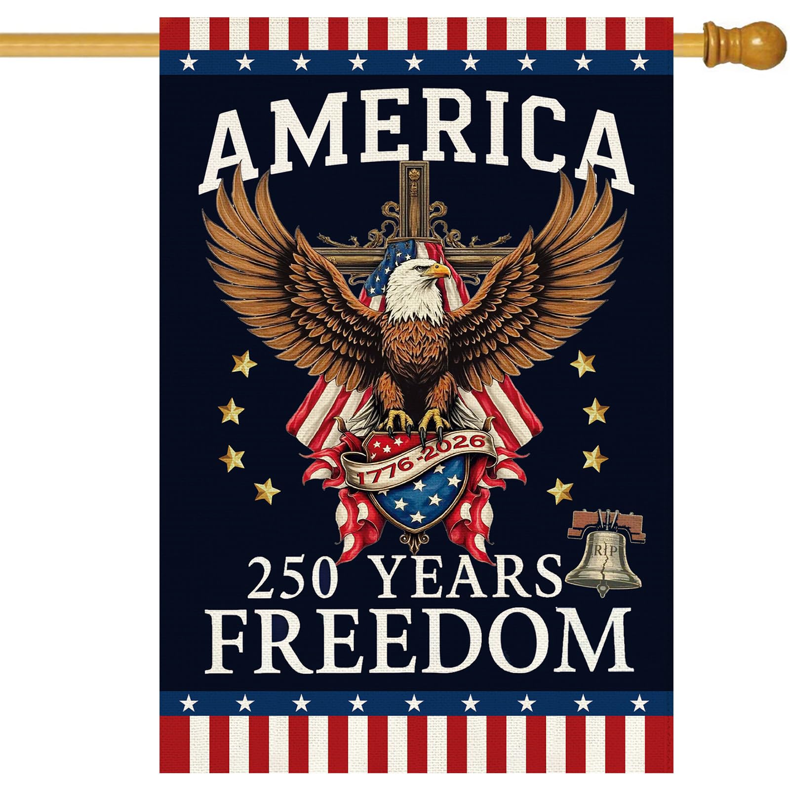 Baccessor 250th Anniversary flag 28x40 double-sided for outdoor visibility