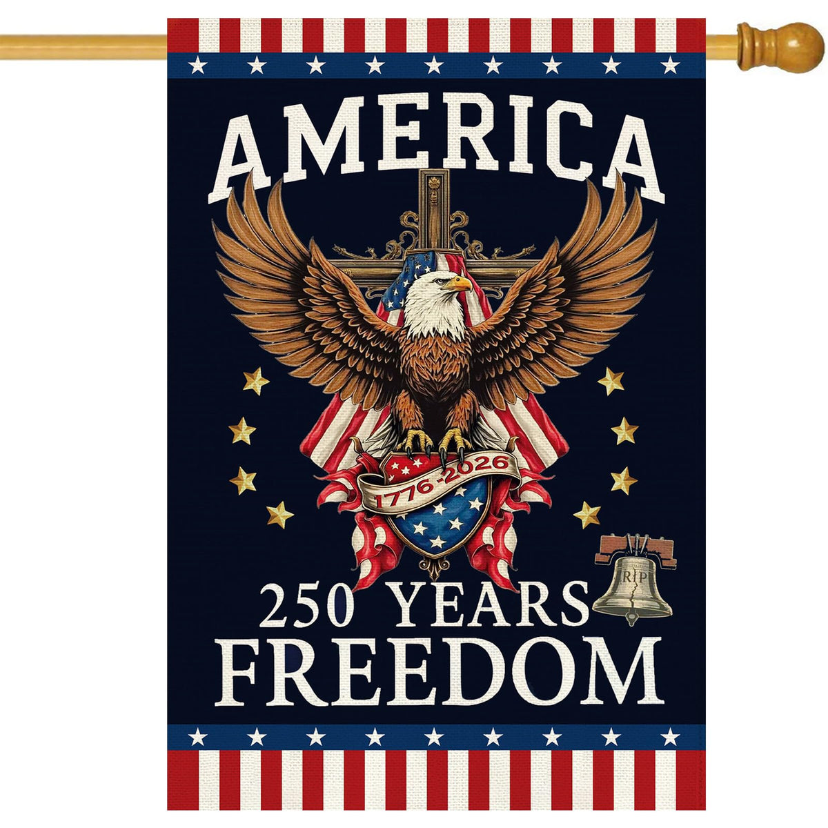 Baccessor 250th Anniversary flag 28x40 double-sided for outdoor visibility