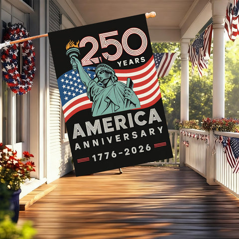 Baccessor flag side angle shows bold patriotic print.