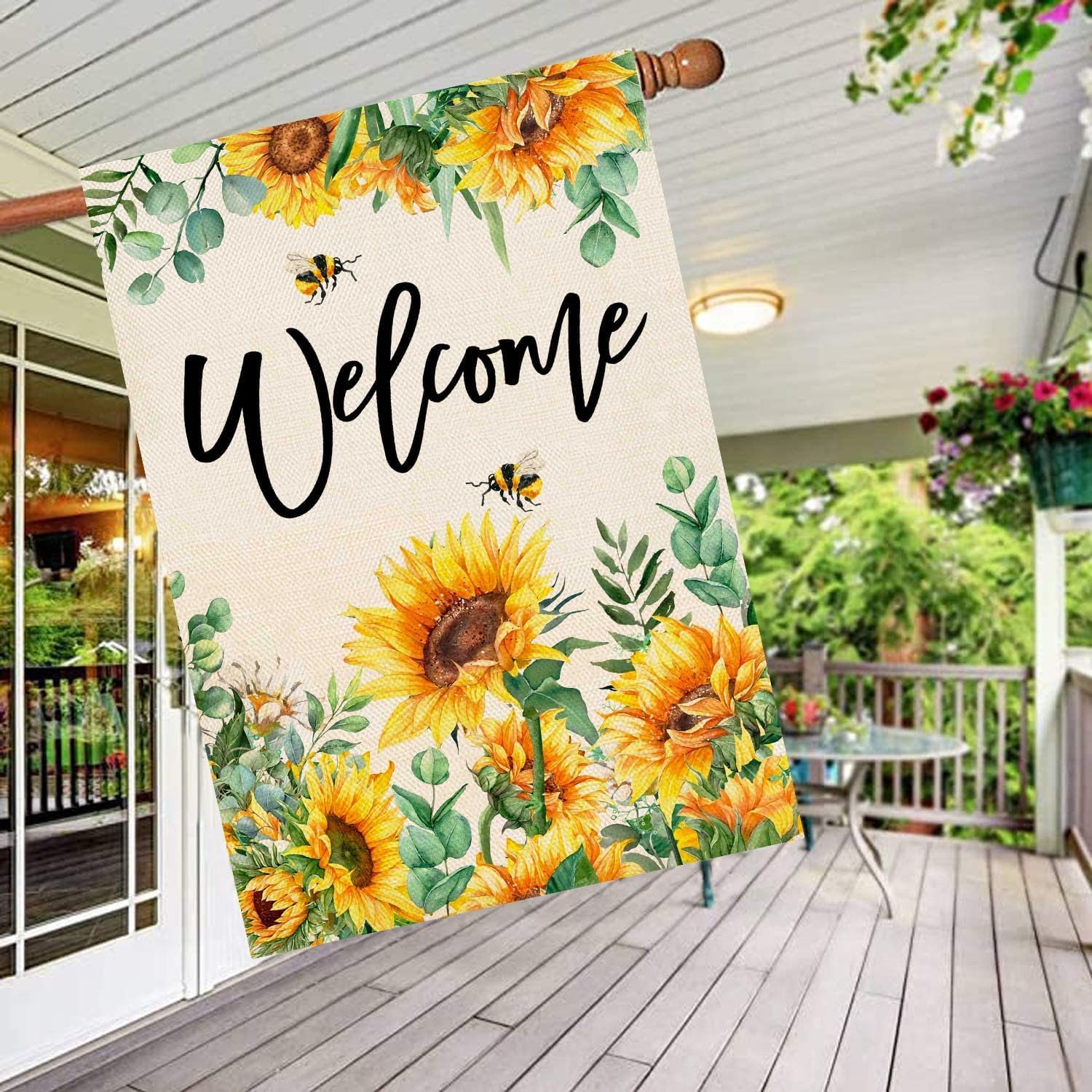 Baccessor 28x40 inch garden flag ready for porch display.