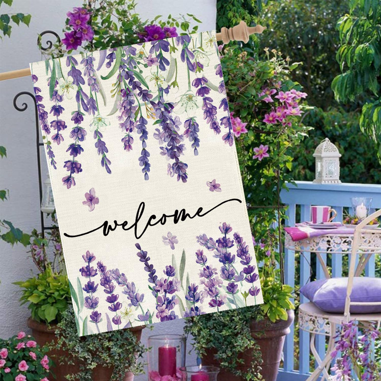 Baccessor garden flag 28x40 inch, anti-slip tab for secure flagpole mounting