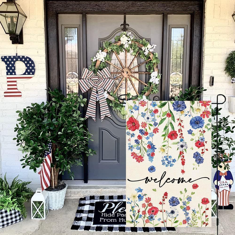 Baccessor patriotic flag weatherproof burlap withstands weather