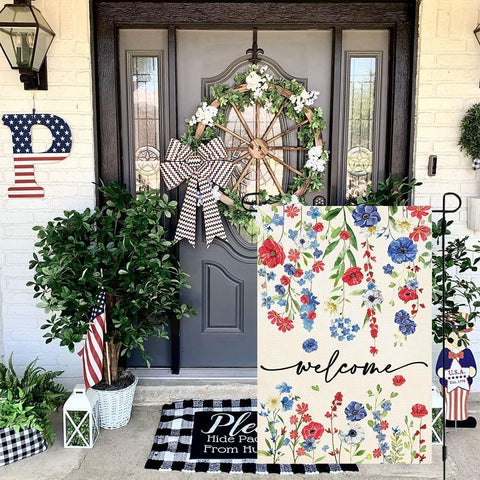 Baccessor patriotic flag weatherproof burlap withstands weather