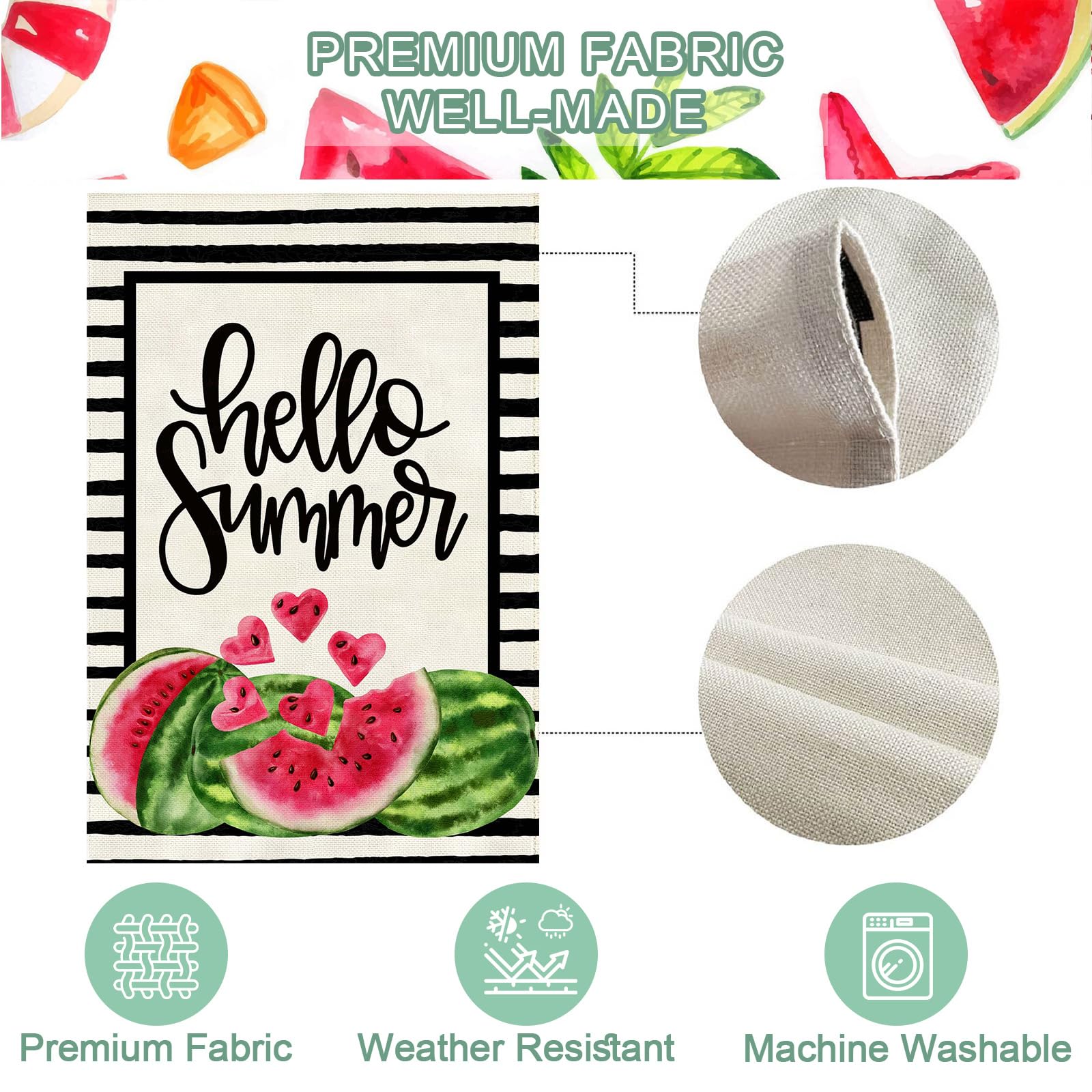 Baccessor Black stripe watermelon flag adds a classic decorative touch.
