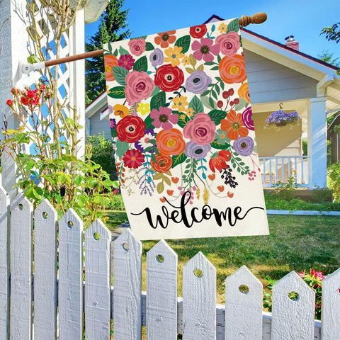 Baccessor brand floral flag offering welcoming atmosphere