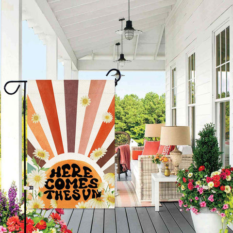 Baccessor Burlap flag fabric close-up shows durable weatherproof texture.