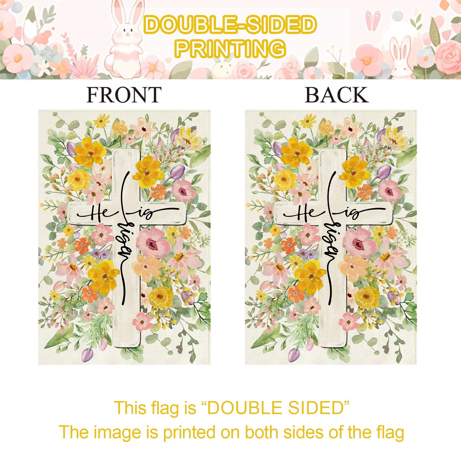 Baccessor christian home decor flag featuring lilies and butterflies.