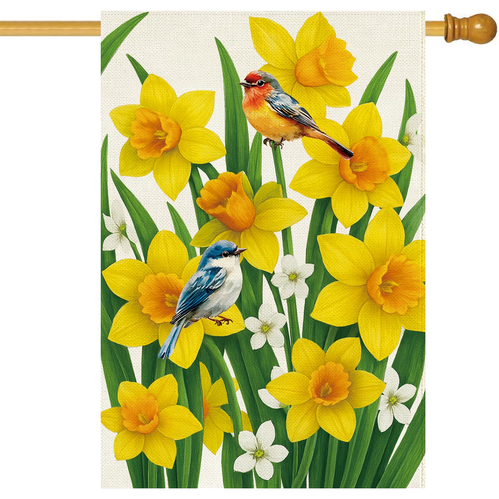 Baccessor daffodils house flag double-sided design for a welcoming entry
