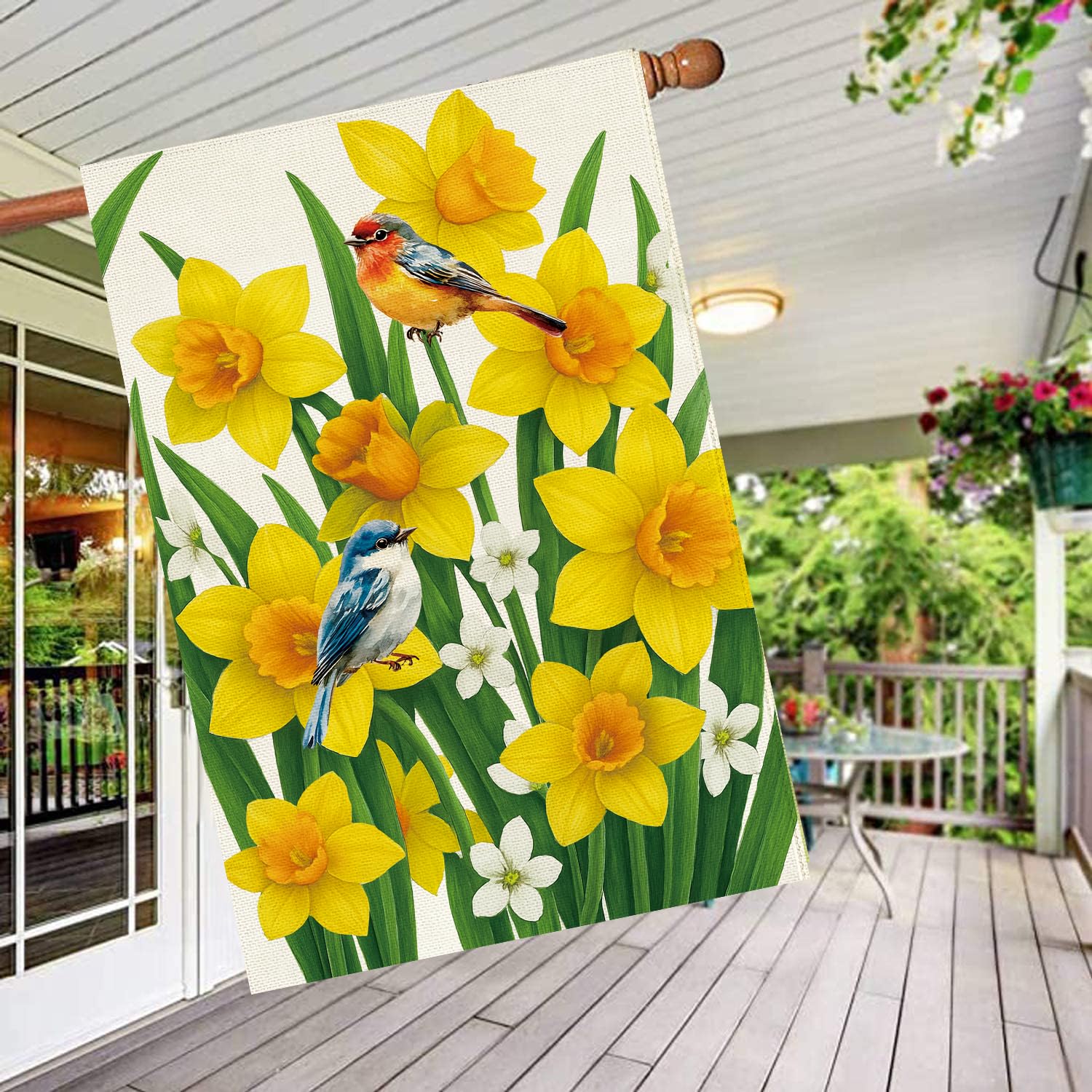 Baccessor daffodils house flag garden decor that creates a welcoming atmosphere