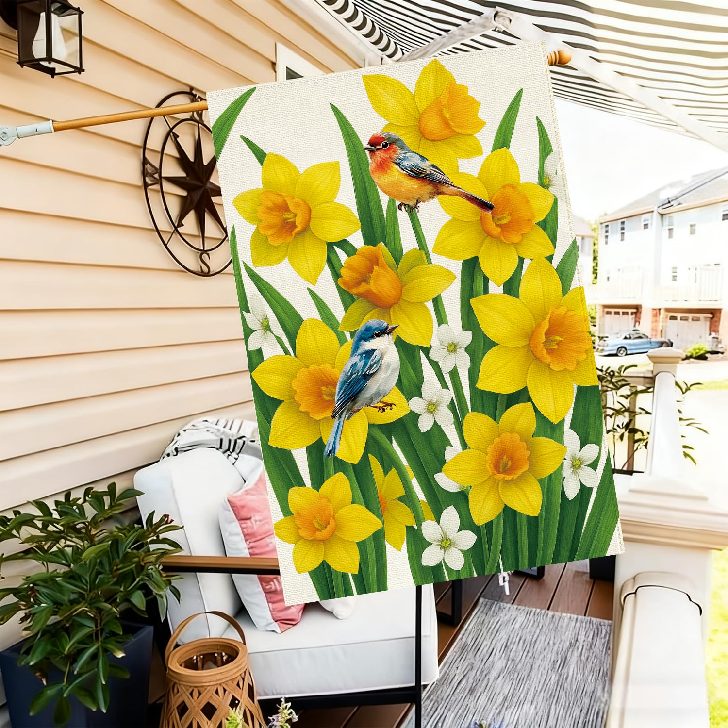 Baccessor daffodils house flag outdoor decoration for seasonal display
