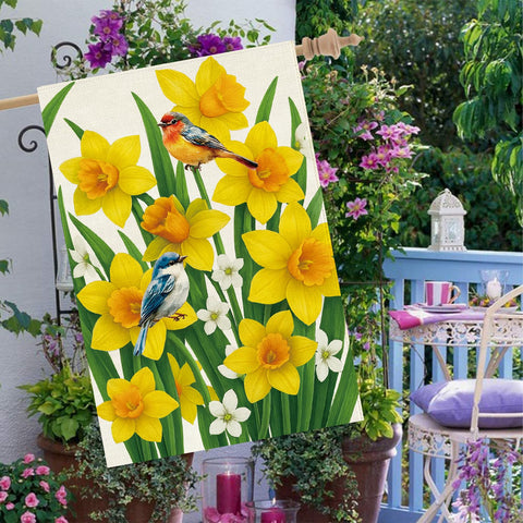 Baccessor daffodils house flag weatherproof for year-round outdoor use