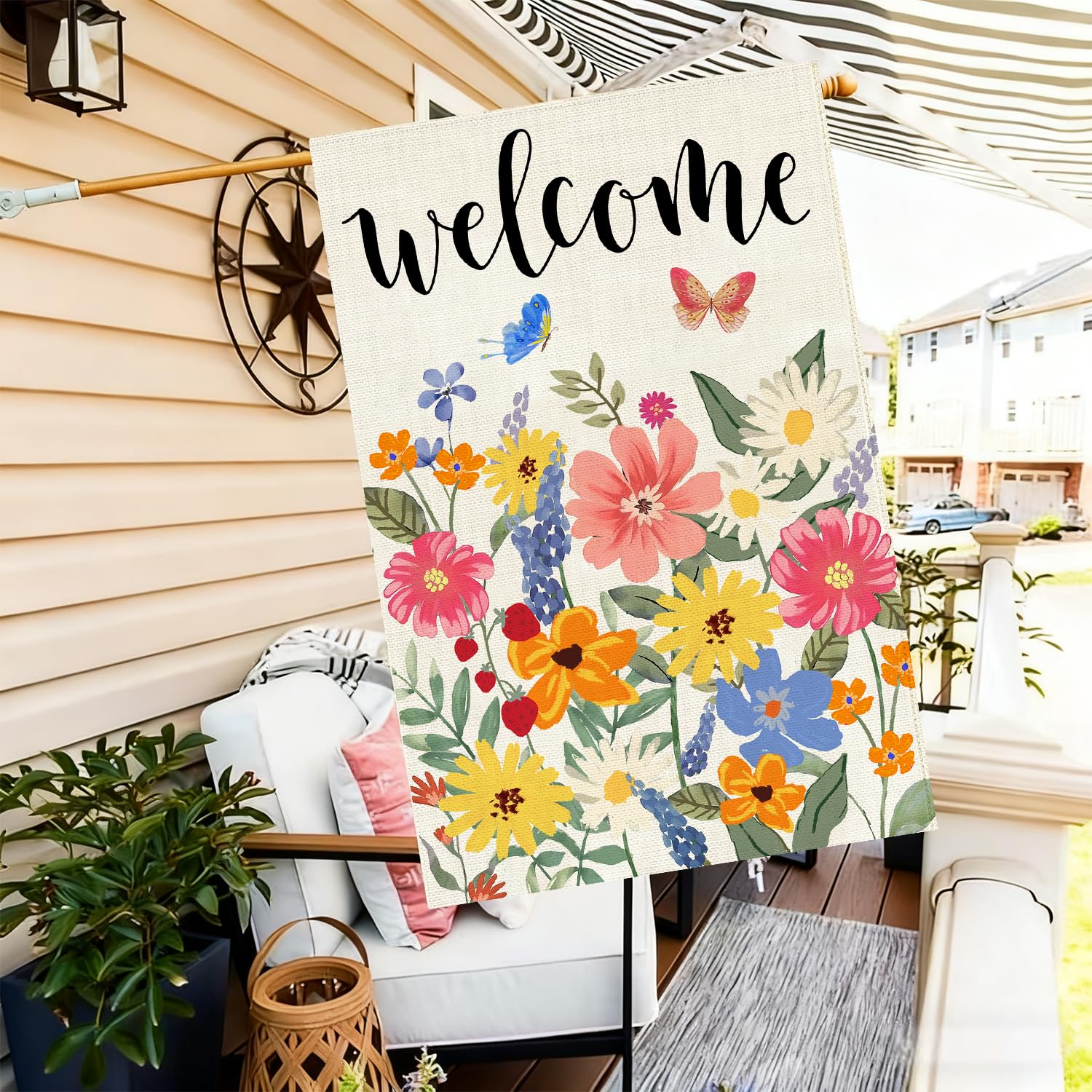 Baccessor designer-inspired butterfly floral flag by Ms. Chen.