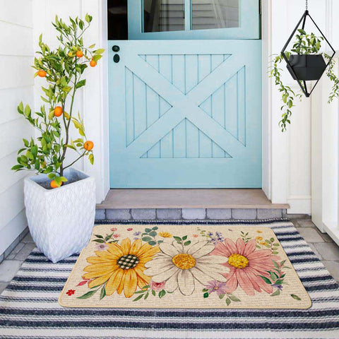 Baccessor door mat burlap texture traps dirt before it enters your home.