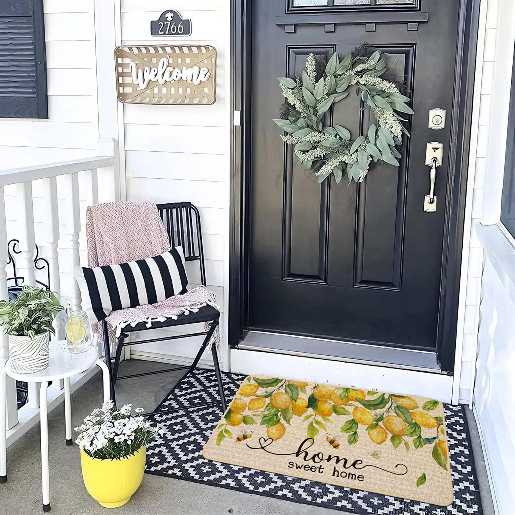 Baccessor Doormat back non-slip backing keeps outdoor mats in place